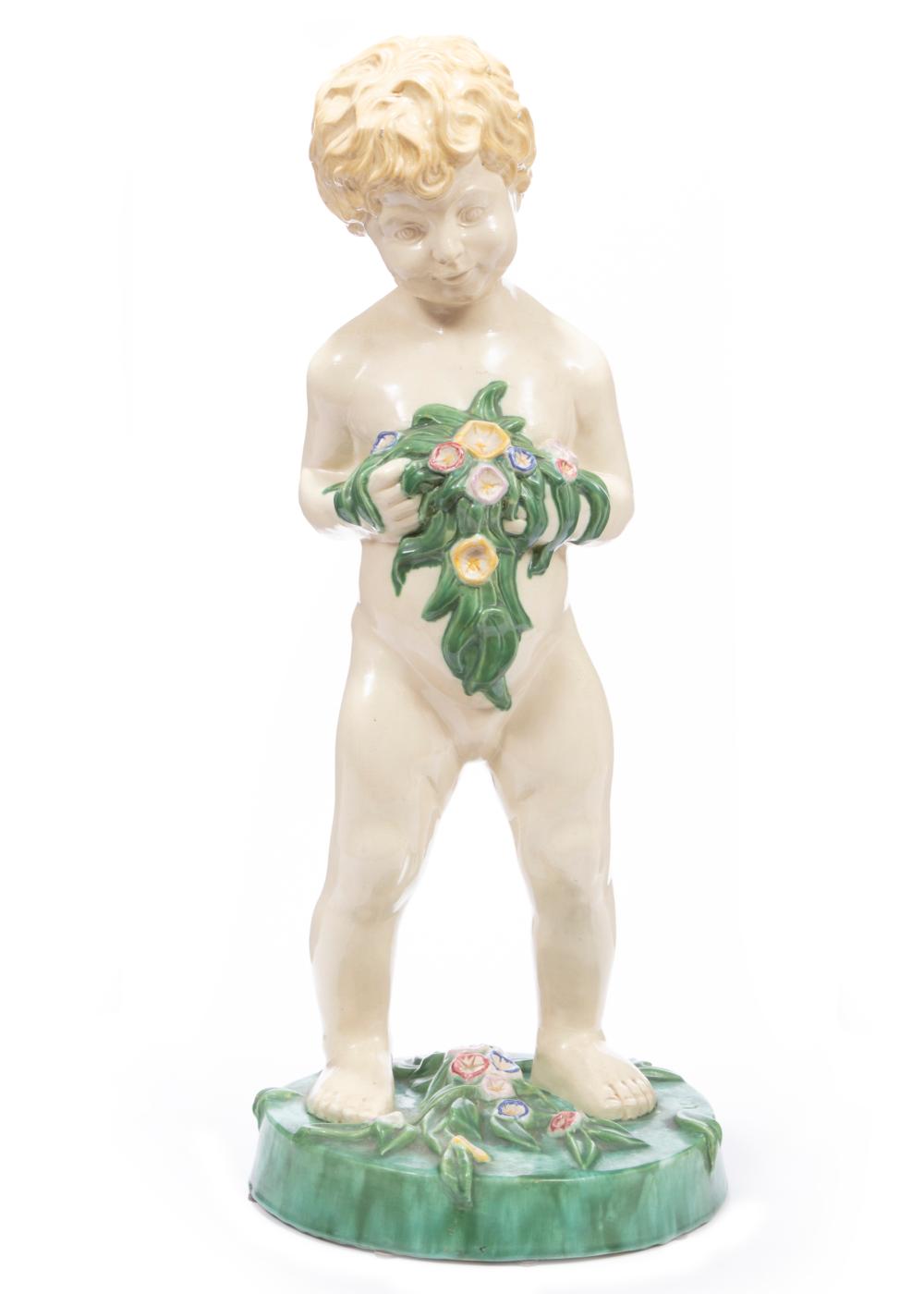 JUGENDSTIL POLYCHROME GLAZED