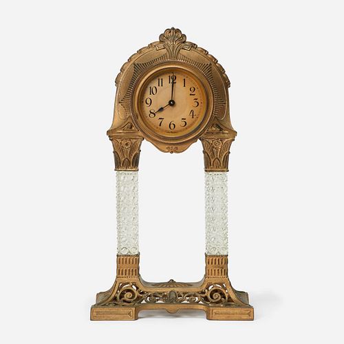 JUGENDSTIL PORTICO CLOCK, GERMAN,