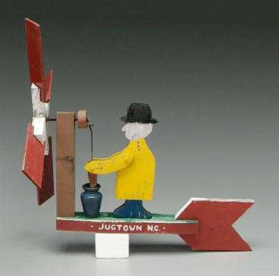 Jugtown folk art whirligig,