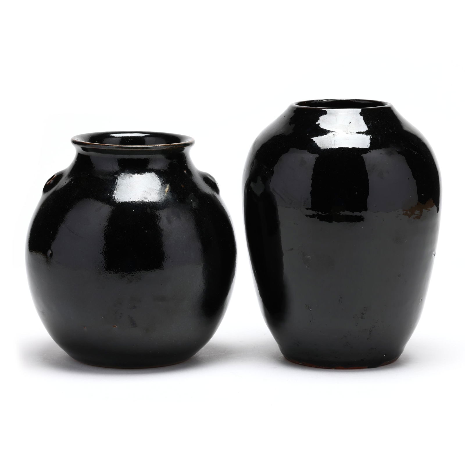 JUGTOWN POTTERY MIRROR BLACK GLAZE,
