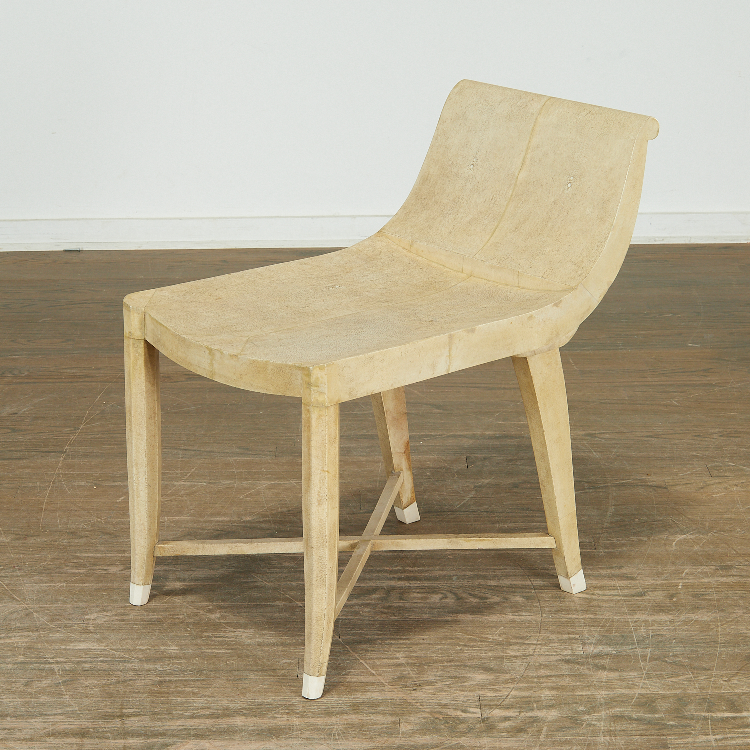 JULES LELEU, SHAGREEN CLAD TABOURET