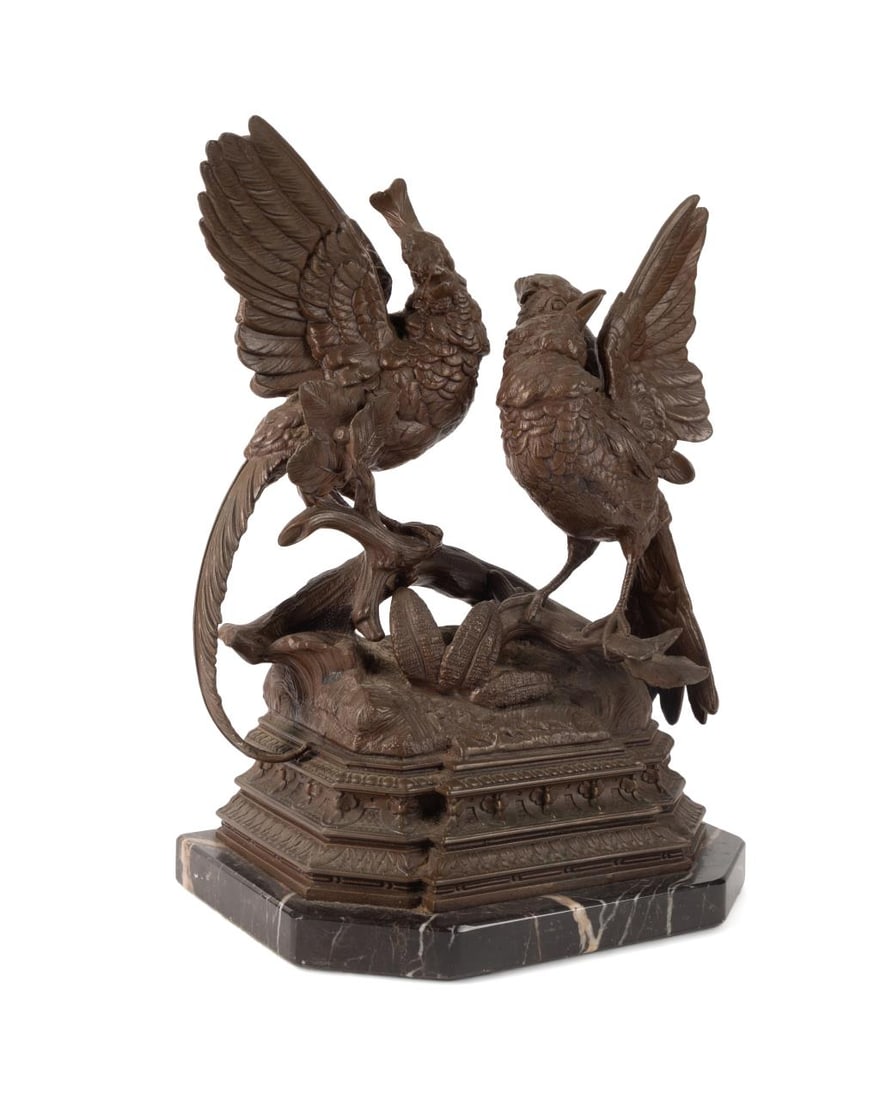 JULES MOIGNIEZ 'PHEASANTS' BRONZE