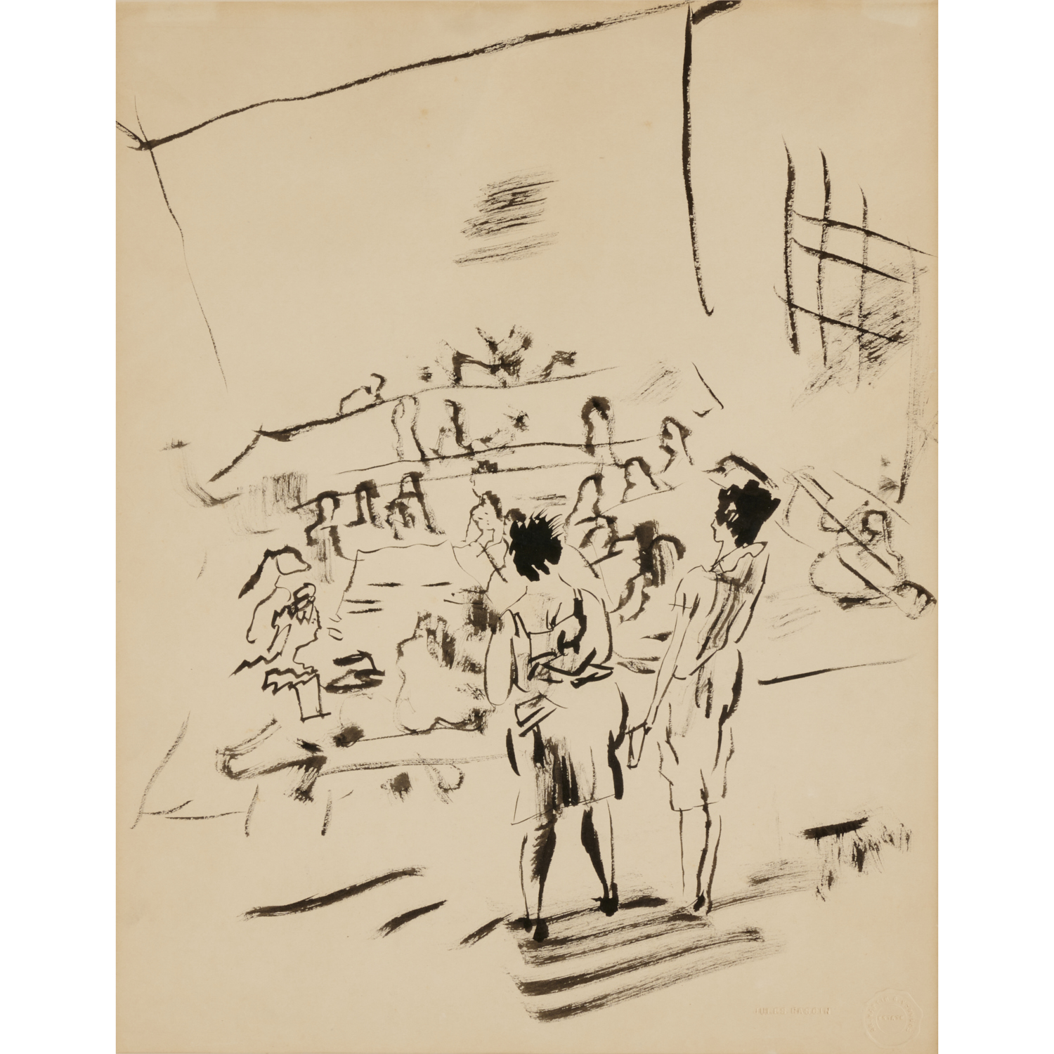 JULES PASCIN, BLACK INK DRAWING