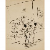JULES PASCIN, BLACK INK DRAWIN