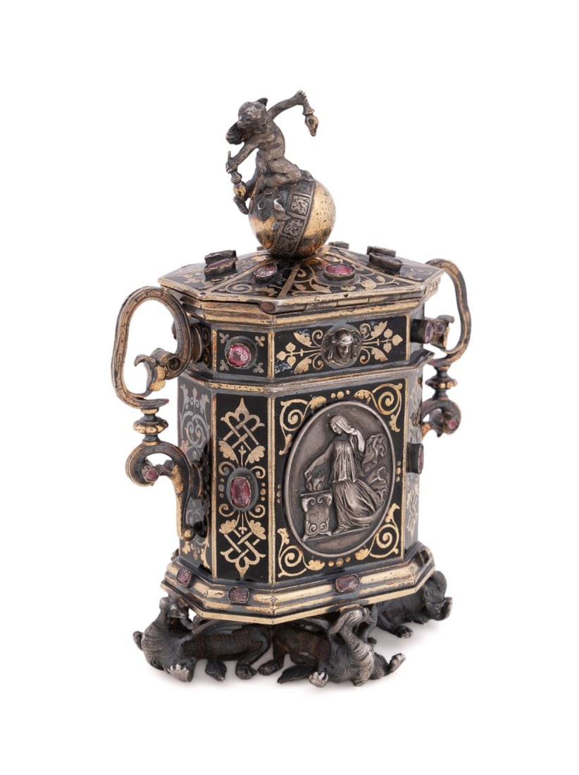JULES WIESE SILVER GILT, JEWEL &
