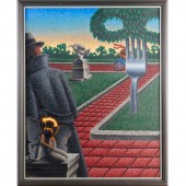 JULIAN LANDA, SURREAL OIL ON C