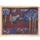 JULIO ALPUY, TEMPERA ON PAPER,