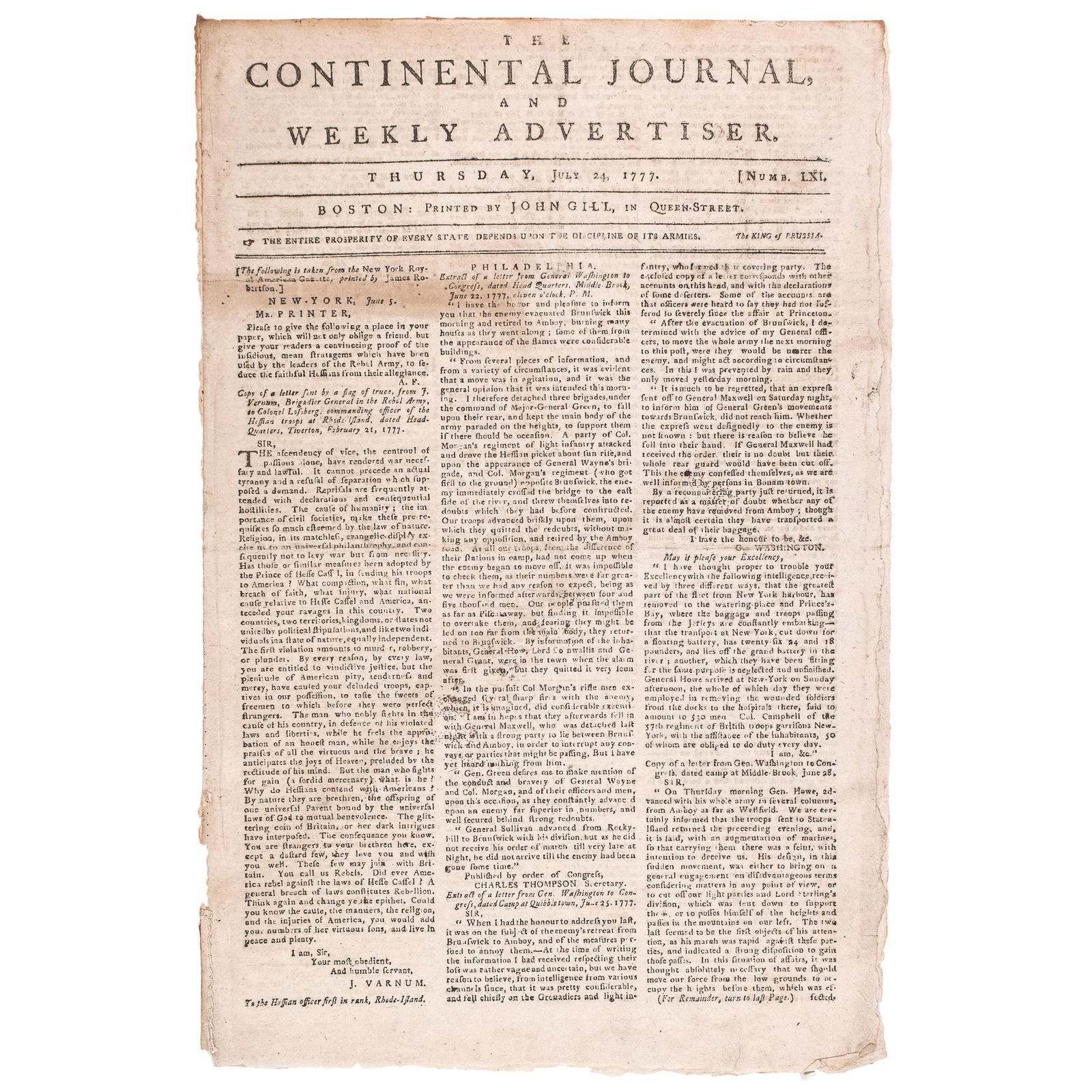 JULY 24, 1777 THE DEATH OF BUTTON