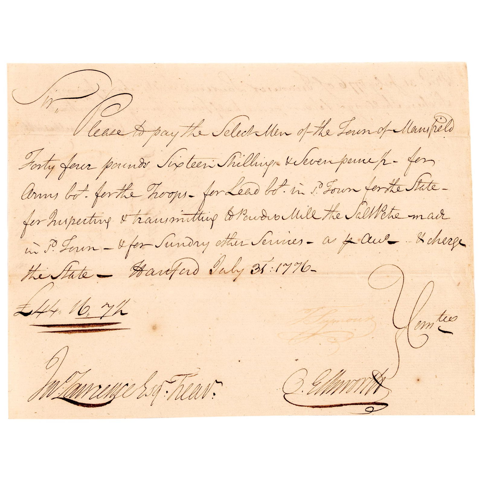 JULY 31, 1776 OLIVER ELLSWORTH