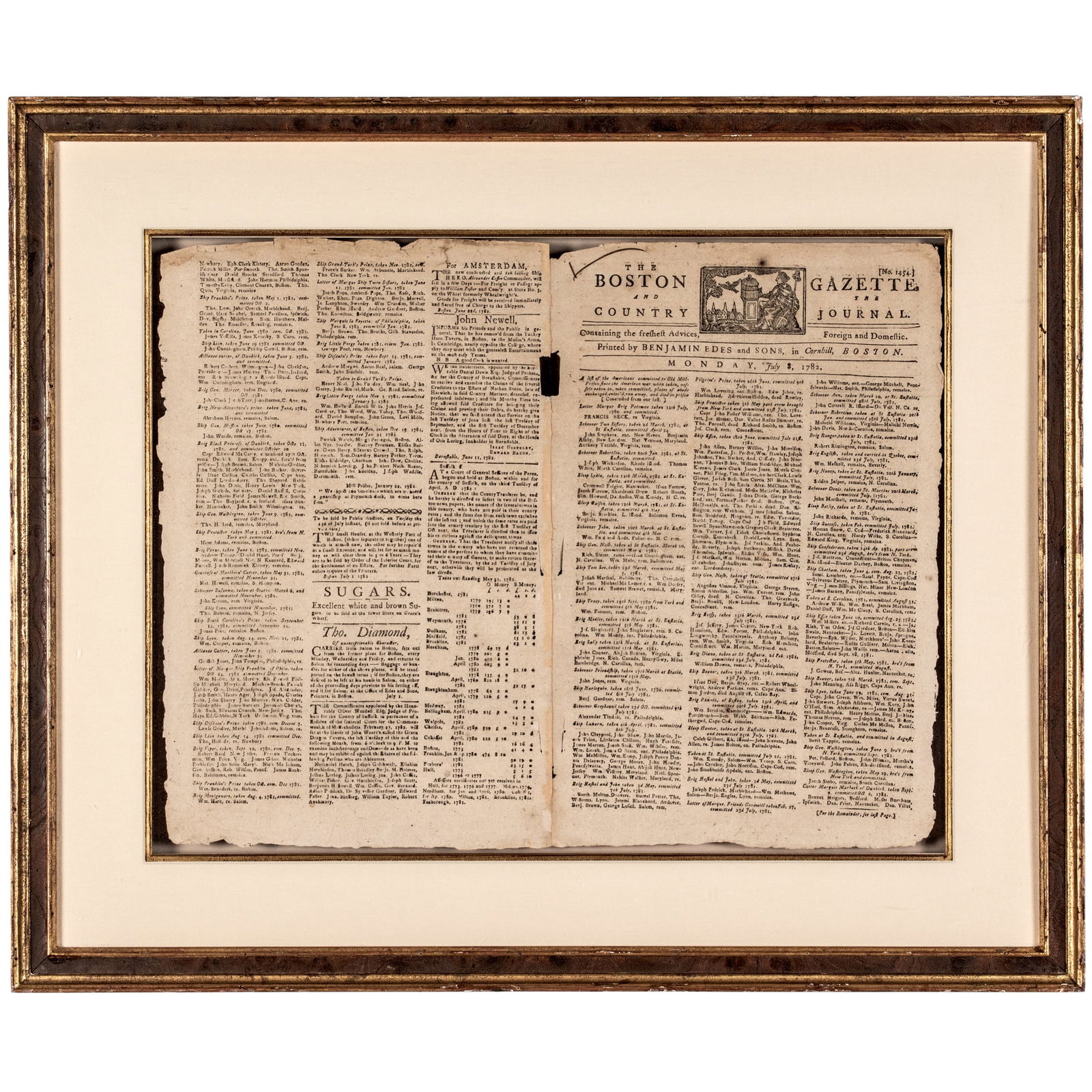 JULY 8, 1782, THE BOSTON GAZETTE