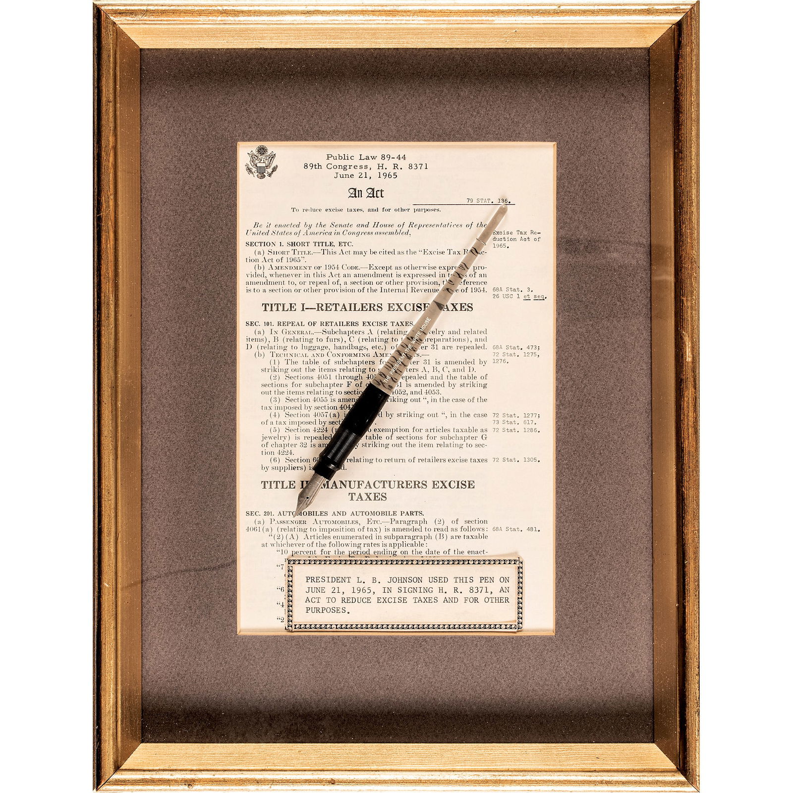 JUNE 21, 1965-DATED ACTUAL PEN