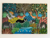 JUNGLE PAINTING, ACRYLIC ON CA