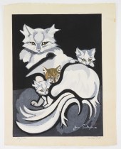 JUNICHIRO SEKINO CAT WOODBLOCK