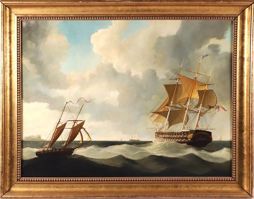 J.V. CAPUA OIL ON CANVAS "USS