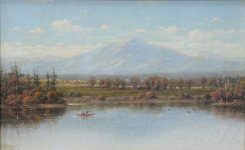 J.W. NUNNS, OIL ON CANVAS, DUCK