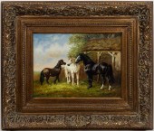 K. BURT SIGNED EQUESTRIAN OIL