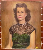 K. Iwata 1949 Woman Portrait O