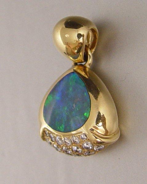 KABANA 14K BLACK OPAL DOUBLET &