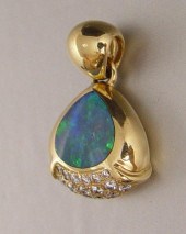 KABANA 14K BLACK OPAL DOUBLET