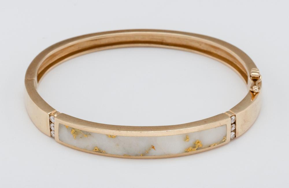 KABANA 14KT GOLD, GOLD QUARTZ AND