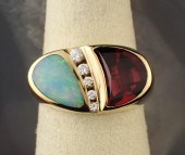 KABANA SIGNED OPAL, RHODOLITE
