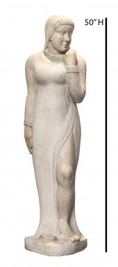 'KAHAN' SIGNED CARVED STONE WO
