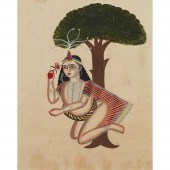 KALIGHAT PAINTING OF FEMALE DE