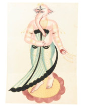 KALIGHAT PAT GANESHA WATERCOLO