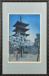 Kamamatsu Shiro color woodcut,