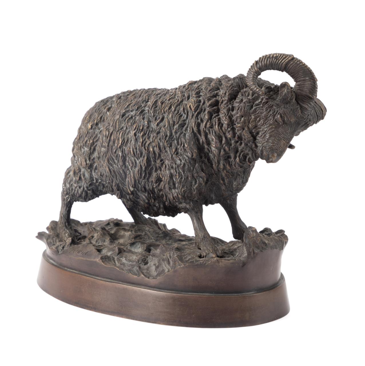 KAMIL, "RAM", PATINATED BRONZE