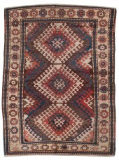 KARABAGH KAZAK RUG: 4’3” X 5’1