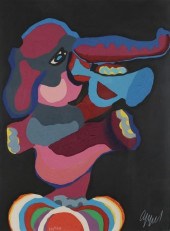 KAREL APPEL ELEPHANT WOODCUT C