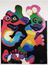KAREL APPEL, FACES LITHOGRAPH,