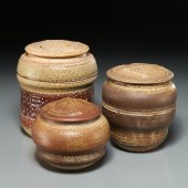 KAREN KARNES, (3) LIDDED VESSE