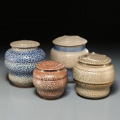 KAREN KARNES, (4) LIDDED VESSE