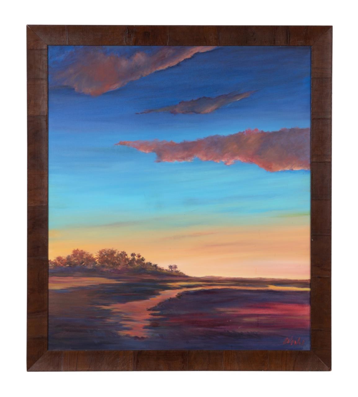 KAREN WEIHS, BEACH SCENE, OIL ON