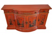 KARGES RED LACQUERED BOWFRONT