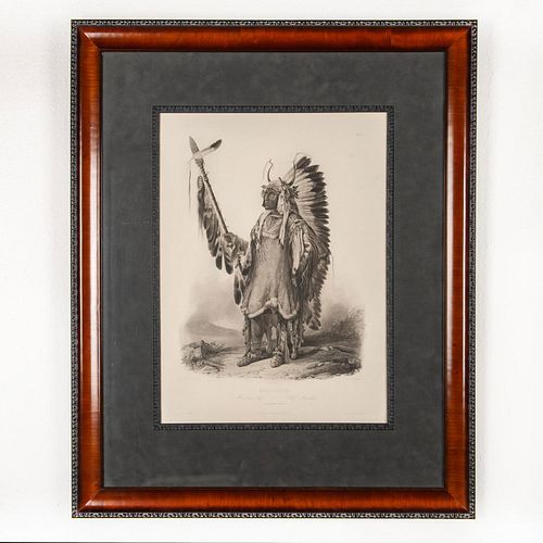 KARL BODMER MANDAN CHIEF PRINT,