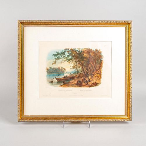 KARL BODMER PRINT, ENCAMPMENT OF