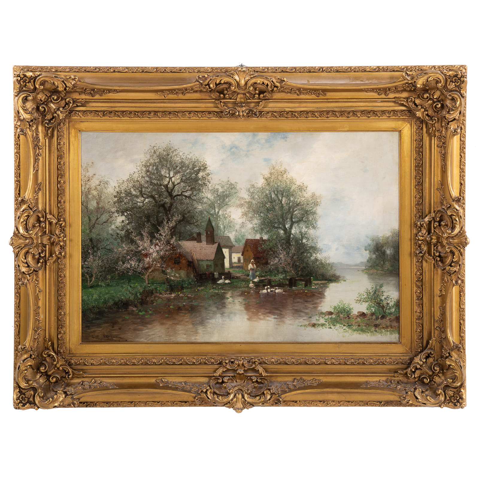 KARL KAUFMANN. COTTAGE SCENE, OIL