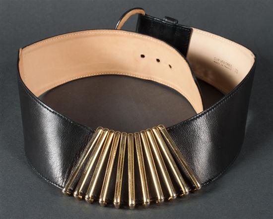Karl Lagerfeld black leather ladies
