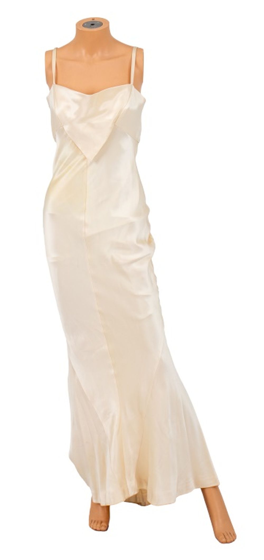 KARL LAGERFELD CREAM SILK SPAGHETTI