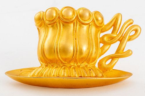 KARL LAGERFELD GOLD WASHED TEACUP