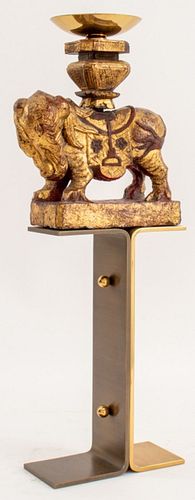 KARL SPRINGER GILT WOOD MOUNT BRASS
