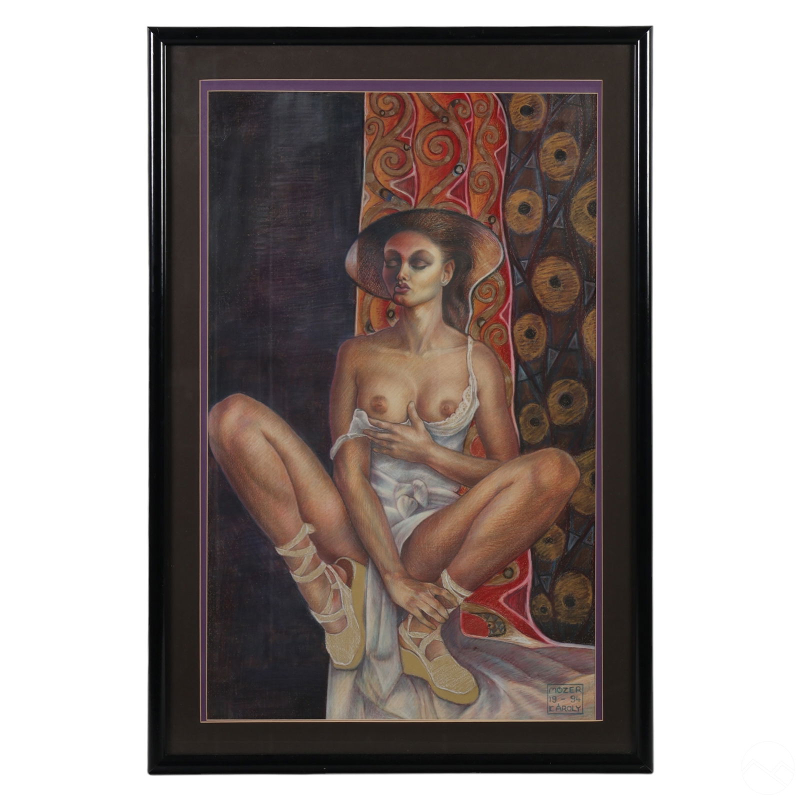 KAROLY MOZER 20C. SEMI NUDE FIGURAL