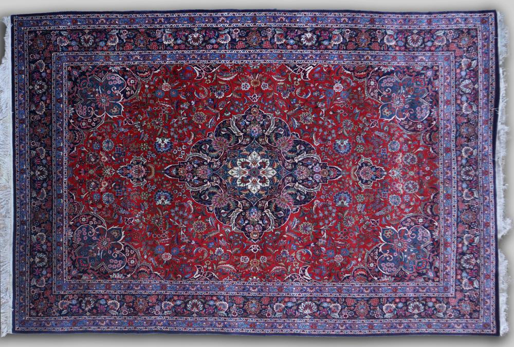 KASHAN HAND KNOTTED WOOL RUG