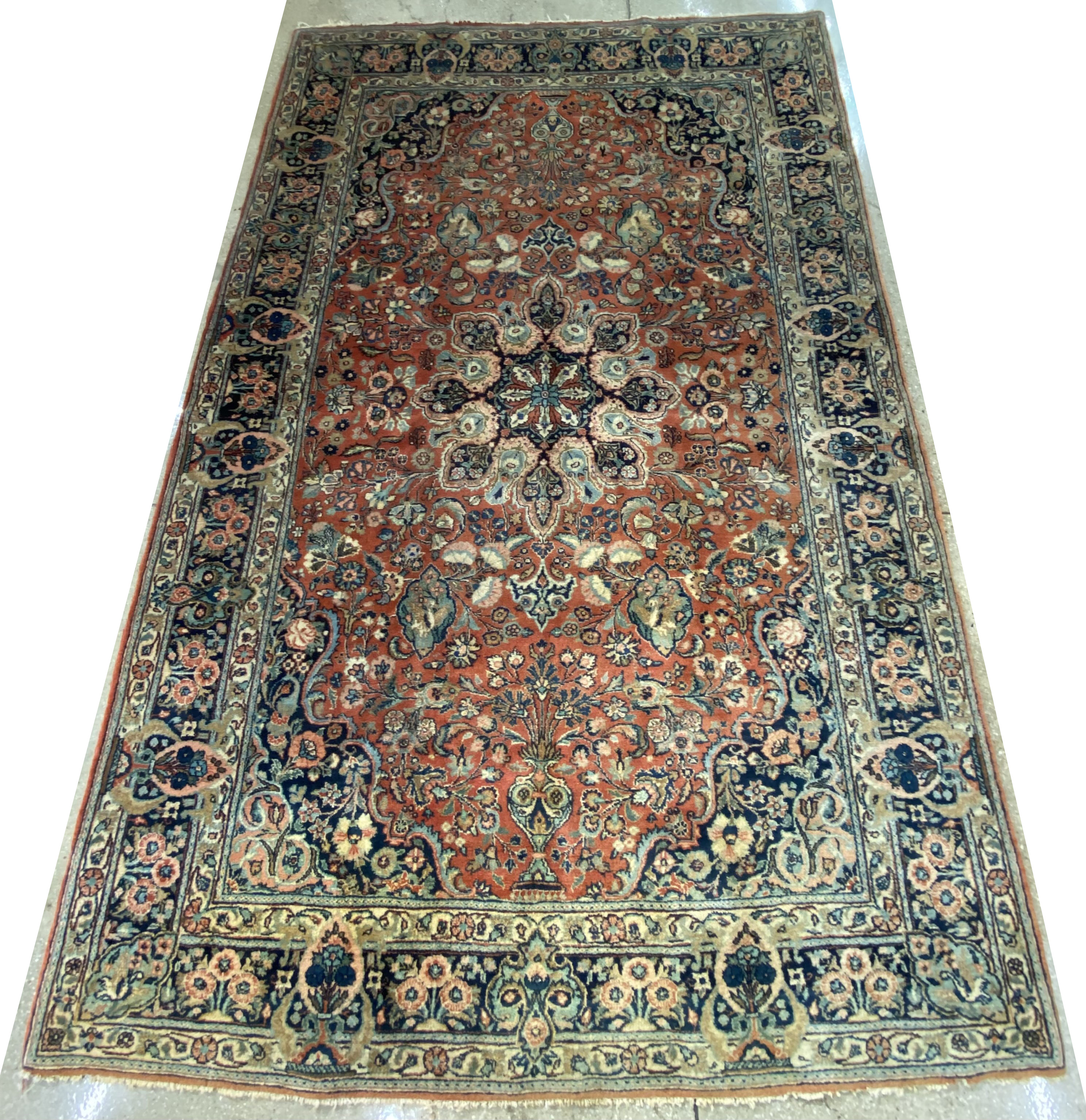 KASHAN IRANIAN RUG W/ FLORAL &