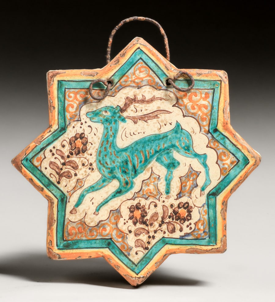 KASHAN LUSTRE POTTERY STAR-SHAPED