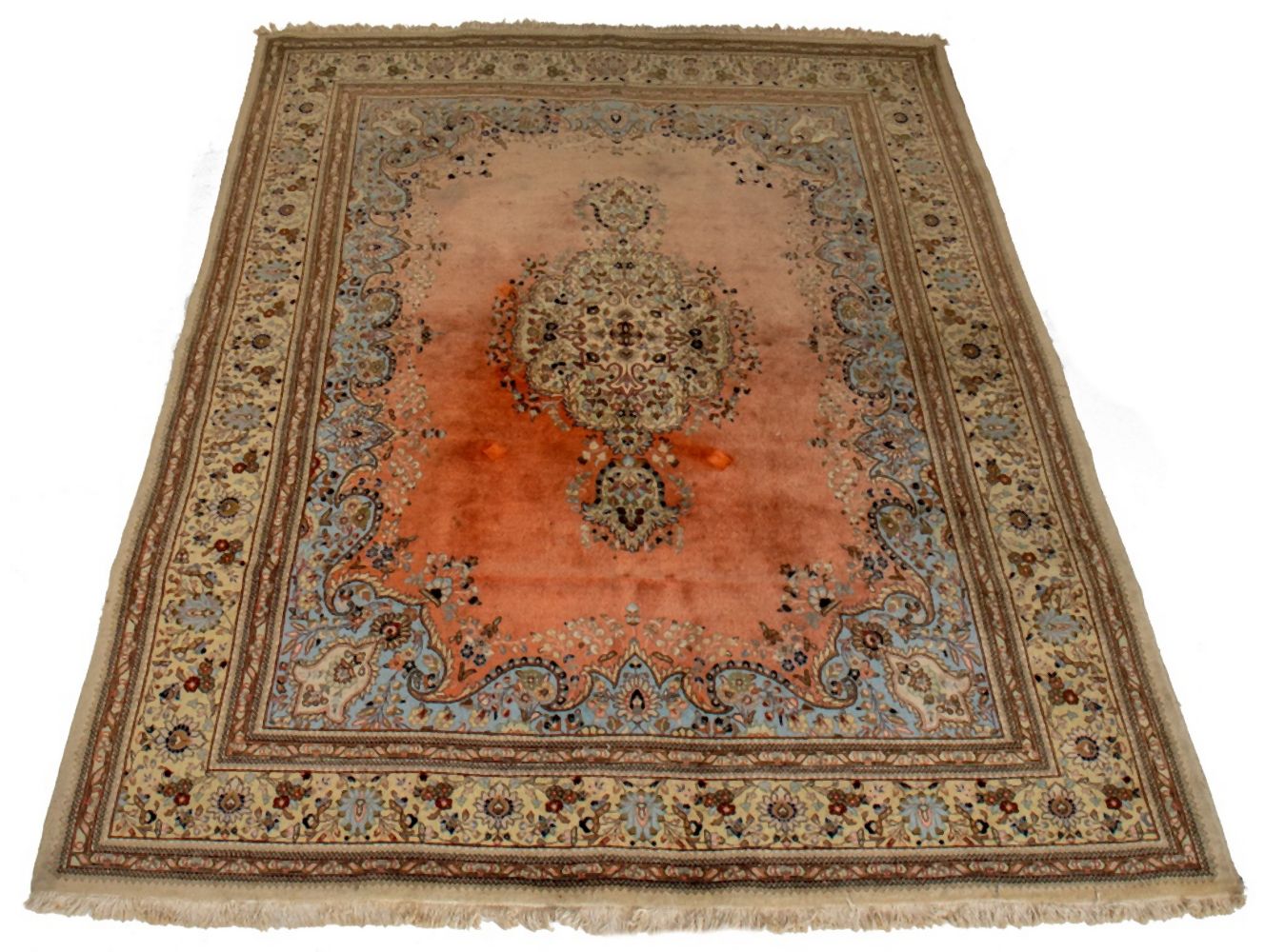 KASHAN MEDALLION WOOL RUG, 12' X 9'