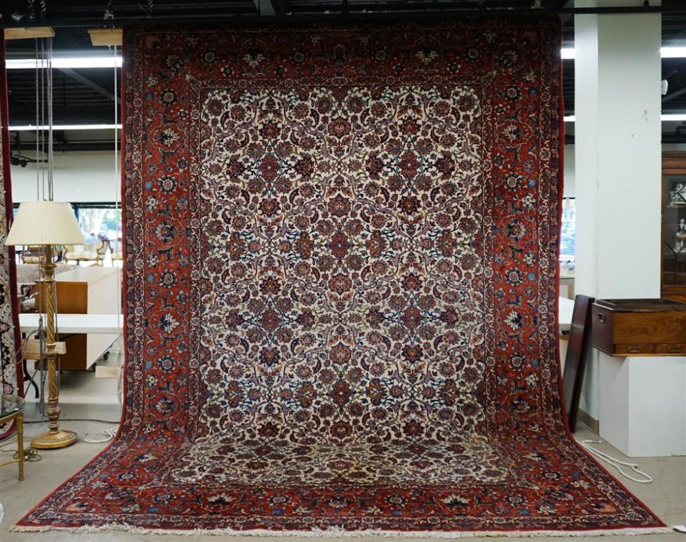 KASHAN RUG, 14 FT 2 IN X 10 FT 4